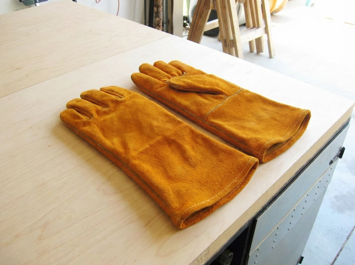 Jobsite‑Ready 14" Orange Welding Gloves
